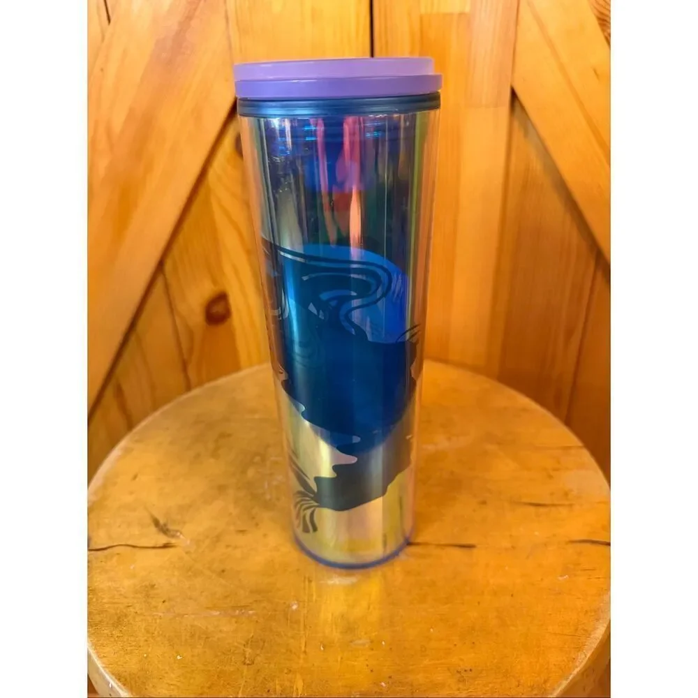 STARBUCKS Mermaid Siren Iridescent Double Tail Purple Lilac Green Tumbler 16oz (